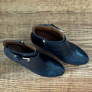 Nine West Black Leather Ankle Booties  Size 9.5
